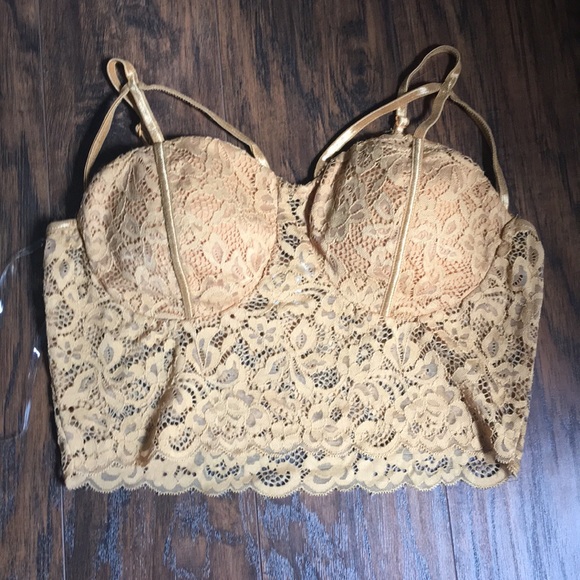 Charlotte Russe Tops - Gold Crop Top